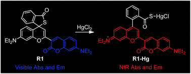 Graphical abstract: Construction of NIR and ratiometric fluorescent probe for Hg2+ based on a rhodamine-inspired dye platform