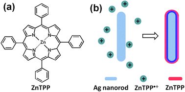 Graphical abstract: Ag@zinc–tetraphenylporphyrin core–shell nanostructures with unusual thickness-tunable fluorescence