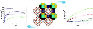 Graphical abstract: A unique magnesium-based 3D MOF with nanoscale cages and temperature dependent selective gas sorption properties