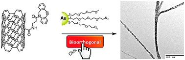 Graphical abstract: Interfacial strain-promoted alkyne–azide cycloaddition (I-SPAAC) for the synthesis of nanomaterial hybrids