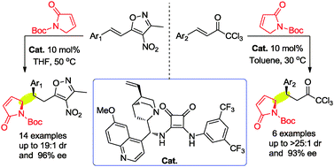 Graphical abstract: Organocatalyzed asymmetric vinylogous Michael addition of α,β-unsaturated γ-butyrolactam
