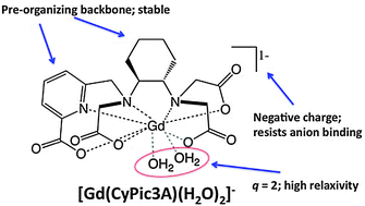 Graphical abstract: [Gd(CyPic3A)(H2O)2]−: a stable, bis(aquated) and high-relaxivity Gd(iii) complex