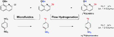 Graphical abstract: Rapid microfluidic flow hydrogenation for reduction or deprotection of 18F-labeled compounds