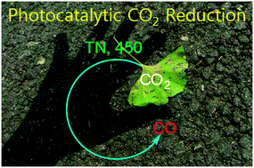 Graphical abstract: High-turnover visible-light photoreduction of CO2 by a Re(i) complex stabilized on dye-sensitized TiO2