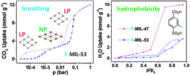 Graphical abstract: Partially fluorinated MIL-47 and Al-MIL-53 frameworks: influence of functionalization on sorption and breathing properties