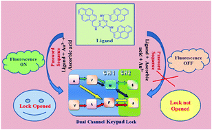 Graphical abstract: Au microparticles mediated construction of a logic based dual channel molecular keypad lock