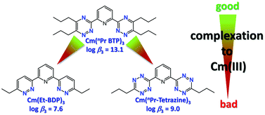 Graphical abstract: A TRLFS study on the complexation of novel BTP type ligands with Cm(iii)