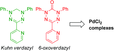 Graphical abstract: The first “Kuhn verdazyl” ligand and comparative studies of its PdCl2 complex with analogous 6-oxoverdazyl ligands