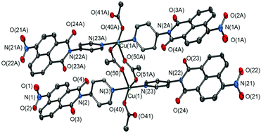 Graphical abstract: Synthesis, crystal structure and EPR spectroscopic analysis of novel copper complexes formed from N-pyridyl-4-nitro-1,8-naphthalimide ligands