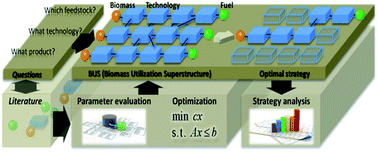 Graphical abstract: An optimization-based assessment framework for biomass-to-fuel conversion strategies