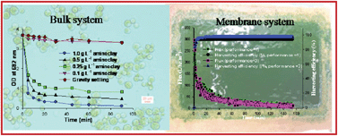 Graphical abstract: Efficient microalgae harvesting by organo-building blocks of nanoclays