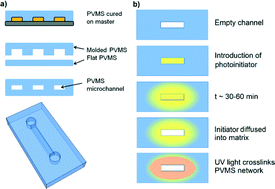 Graphical abstract: Microfluidic channels fabricated from poly(vinylmethylsiloxane) networks that resist swelling by organic solvents