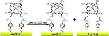 Graphical abstract: An unusual self-assembly of a deuteroporphyrin 4-aminothiophenol derivative on Au(111) surfaces