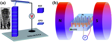 Graphical abstract: Nanoscale free-standing magnetoelectric heteropillars