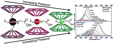 Graphical abstract: Photoluminescence and time-resolved carrier dynamics in thiol-capped CdTe nanocrystals under high pressure