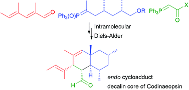Graphical abstract: Synthesis of the decalin core of codinaeopsin via an intramolecular Diels–Alder reaction