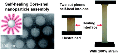 Graphical abstract: Self-assembly of core–shell nanoparticles for self-healing materials