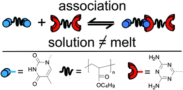 Graphical abstract: Comparing solution and melt-state association of hydrogen bonds in supramolecular polymers