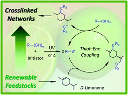 Graphical abstract: Bringing d-limonene to the scene of bio-based thermoset coatings via free-radical thiol–ene chemistry: macromonomer synthesis, UV-curing and thermo-mechanical characterization