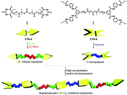Graphical abstract: Facile preparation of supramolecular (ABAC)n multiblock copolymers from Hamilton wedge and barbiturate-functionalized RAFT agents
