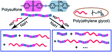 Graphical abstract: A facile transetherification route to polysulfone-poly(ethylene glycol) amphiphilic block copolymers with improved protein resistance