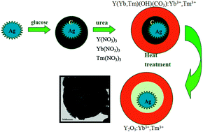 Graphical abstract: Facile preparation and fluorescence enhancement of yolk-like Ag@Y2O3:Yb3+,Tm3+ hollow structured composite