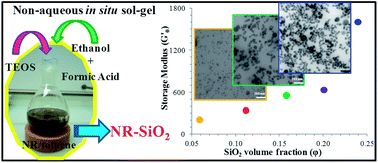 Graphical abstract: A novel non-aqueous sol–gel route for the in situ synthesis of high loaded silica–rubber nanocomposites
