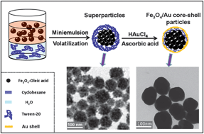 Graphical abstract: Facile deposition of continuous gold shells on Tween-20 modified Fe3O4 superparticles