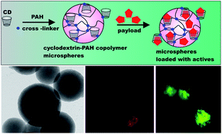 Graphical abstract: Nanoporous cyclodextrin-based co-polymeric microspheres for encapsulation of active components