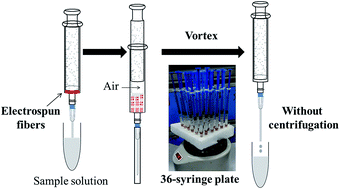 Graphical abstract: In-syringe dispersive solid phase extraction: a novel format for electrospun fiber based microextraction
