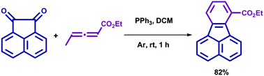 Graphical abstract: A phosphine-mediated reaction of cyclic 1,2-diones and 3-alkyl allenoates: an efficient protocol for benzannulation applicable to the synthesis of polycyclic aromatic hydrocarbons
