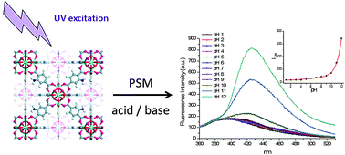Graphical abstract: A colloidal water-stable MOF as a broad-range fluorescent pH sensor via post-synthetic modification