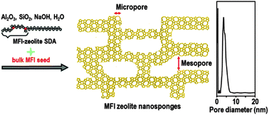 Graphical abstract: MFI zeolite nanosponges possessing uniform mesopores generated by bulk crystal seeding in the hierarchical surfactant-directed synthesis