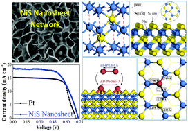 Graphical abstract: A {0001} faceted single crystal NiS nanosheet electrocatalyst for dye-sensitised solar cells: sulfur-vacancy induced electrocatalytic activity