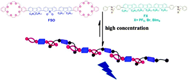 Graphical abstract: A series of blue supramolecular polymers with different counterions for polymer light-emitting diodes