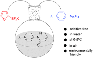Graphical abstract: A new mild synthetic route to N-arylated pyridazinones from aryldiazonium salts