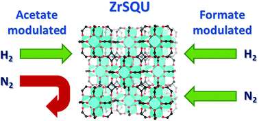 Graphical abstract: A zirconium squarate metal–organic framework with modulator-dependent molecular sieving properties