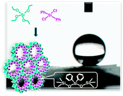 Graphical abstract: Superhydrophobic mesoporous silica nanospheres achieved via a high level of organo-functionalization