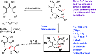 Graphical abstract: Tandem Michael addition/imine isomerization/intramolecular [3+2] cycloaddition for the regiospecific synthesis of cyclohepta[b]pyrroles