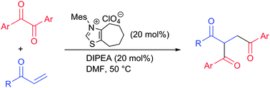 Graphical abstract: N-Heterocyclic carbene-catalyzed double acylation of enones with benzils