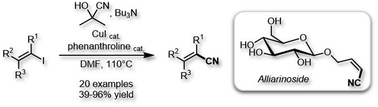 Graphical abstract: A vinylic Rosenmund–von Braun reaction: practical synthesis of acrylonitriles