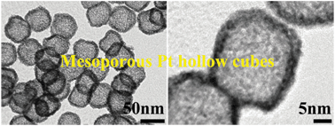 Graphical abstract: Mesoporous Pt hollow cubes with controlled shell thicknesses and investigation of their electrocatalytic performance