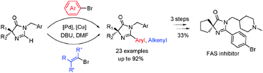 Graphical abstract: Pd-Catalyzed direct C–H functionalization of imidazolones with aryl- and alkenyl halides