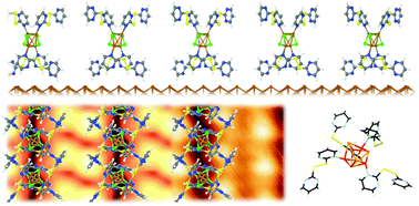 Graphical abstract: On-surface self-organization of a robust metal–organic cluster based on copper(i) with chloride and organosulphur ligands
