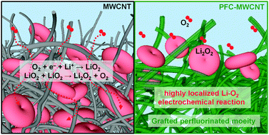 Graphical abstract: A perfluorinated moiety-grafted carbon nanotube electrode for the non-aqueous lithium–oxygen battery