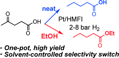Graphical abstract: Selective hydrogenation of levulinic acid to valeric acid and valeric biofuels by a Pt/HMFI catalyst