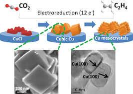 Graphical abstract: Stable and selective electrochemical reduction of carbon dioxide to ethylene on copper mesocrystals