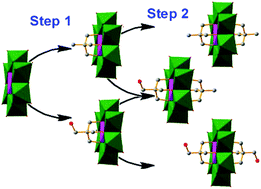Graphical abstract: Step-by-step covalent modification of Cr-templated Anderson-type polyoxometalates
