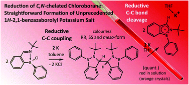 Graphical abstract: Reduction of C,N-chelated chloroborane: straightforward formation of the unprecedented 1H-2,1-benzazaborolyl potassium salt
