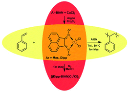 Graphical abstract: Copper(ii) complexes of bis(aryl-imino)acenaphthene ligands: synthesis, structure, DFT studies and evaluation in reverse ATRP of styrene